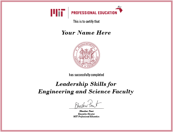 Leadership Skills for Faculty cert image